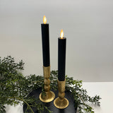 Black Moving Flame Taper Candle Set