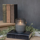 5” Grey Dotted Glass 3D Flame Candle