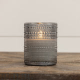 5” Grey Dotted Glass 3D Flame Candle