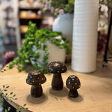 Mini Wood Mushrooms | Set of 3