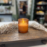 4" Sienna Dotted Glass 3D Flame Candle