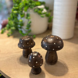 Mini Wood Mushrooms | Set of 3