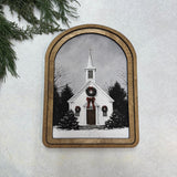 Arch Top Christmas Church Framed Art : 8.25x11"