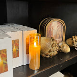 2”x5” Glass Jar Moving Flame Candle | Amber
