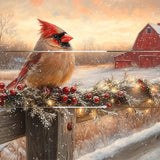 A Fencepost Visitor at Dawn - Pallet Sign