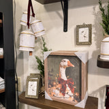 Christmas Goose with Velvet Bow - Sign