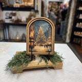 Arch Top Christmas Tree Main Street Framed Art: 8.25x11"