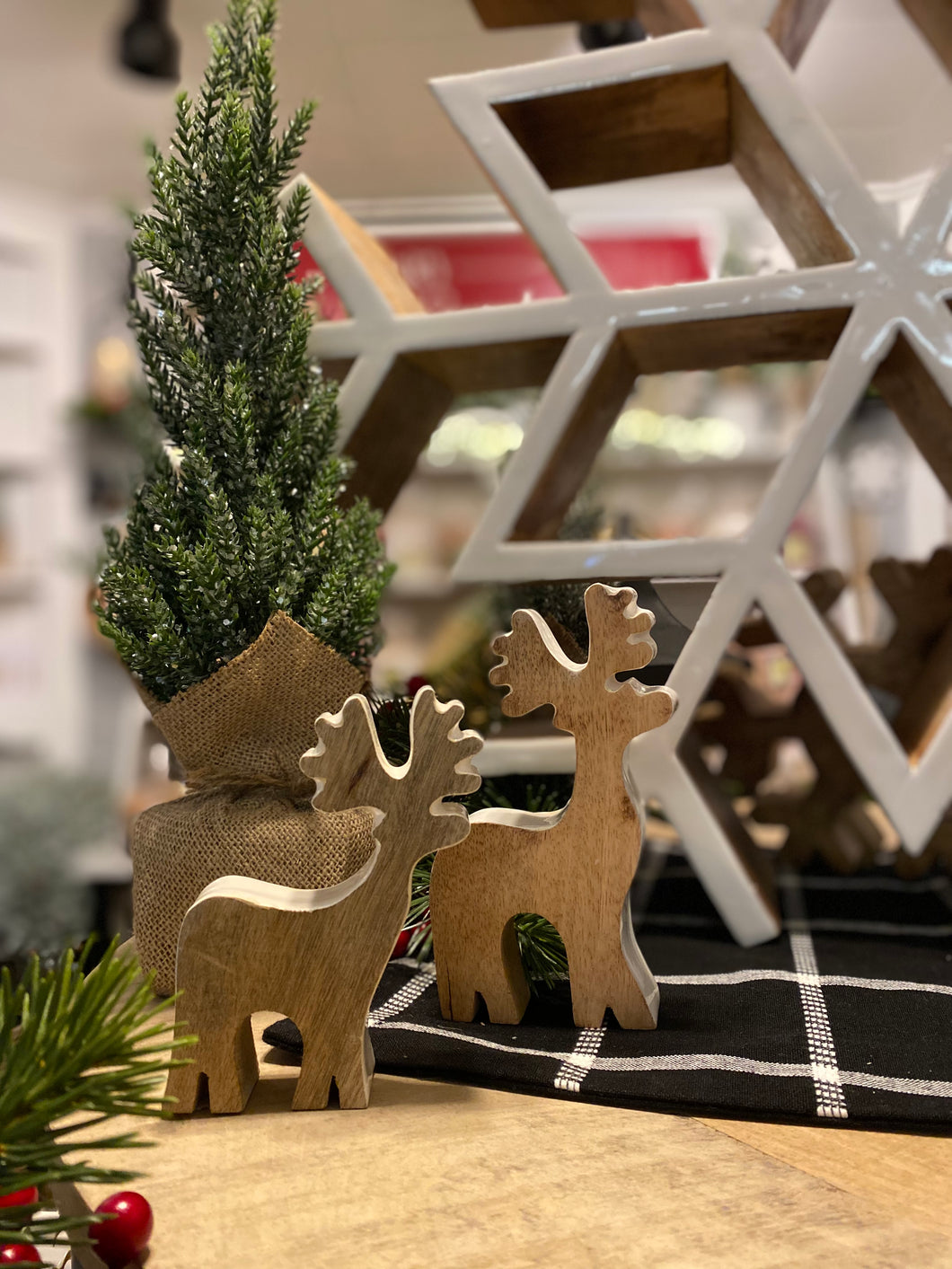 Wood + Enamel Reindeer | Set of 2