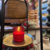 3.25" Red Dotted Glass 3D Flame Candle