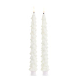 8.5" Glittered White Tree Taper Candles