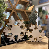 Wood + Enamel Snowflakes | Set of 2