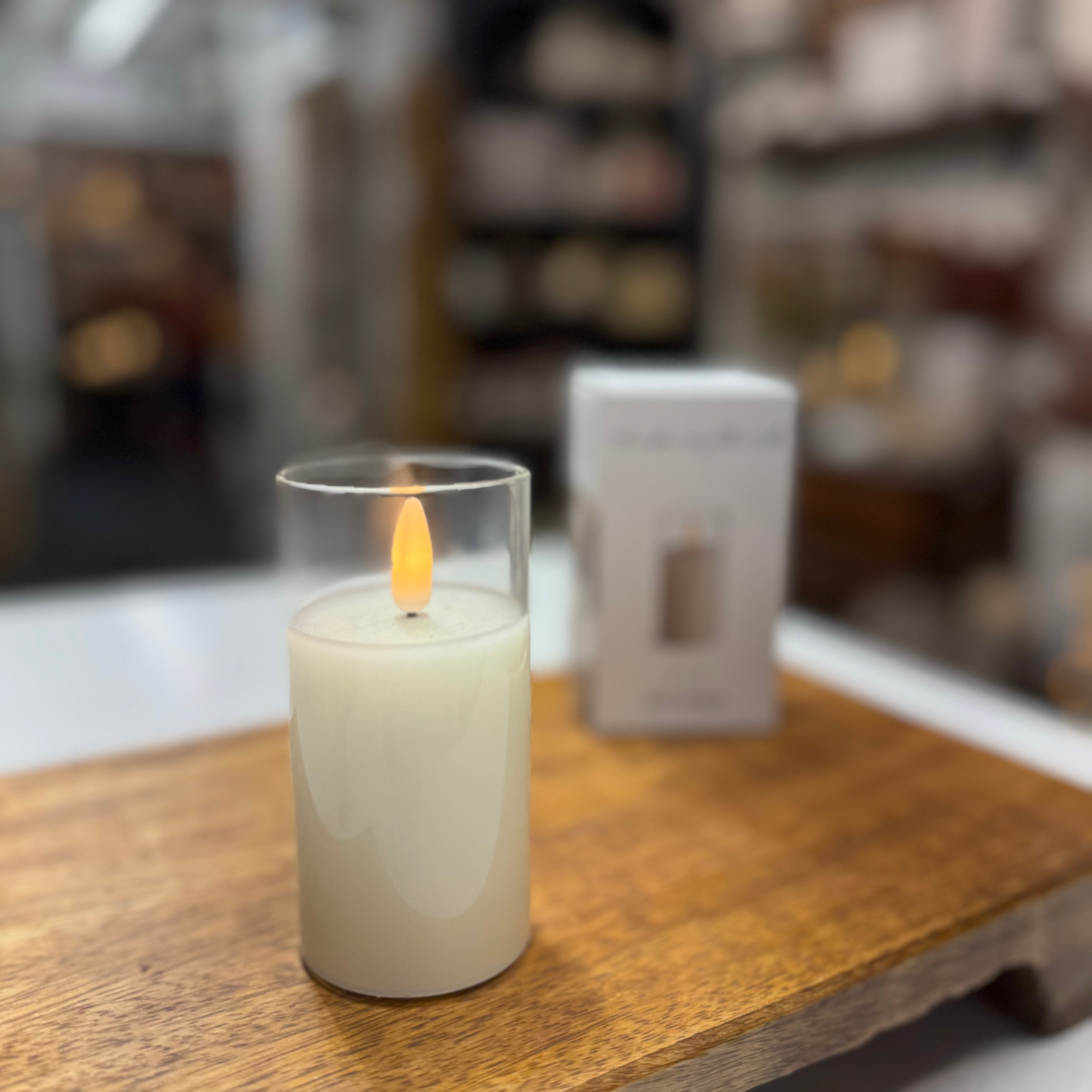 Glass Ivory Pillar Candle | 4 sizes