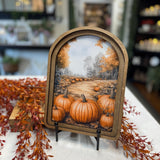 Arch Top Pumpkin Path Framed Art: 8.5x11”