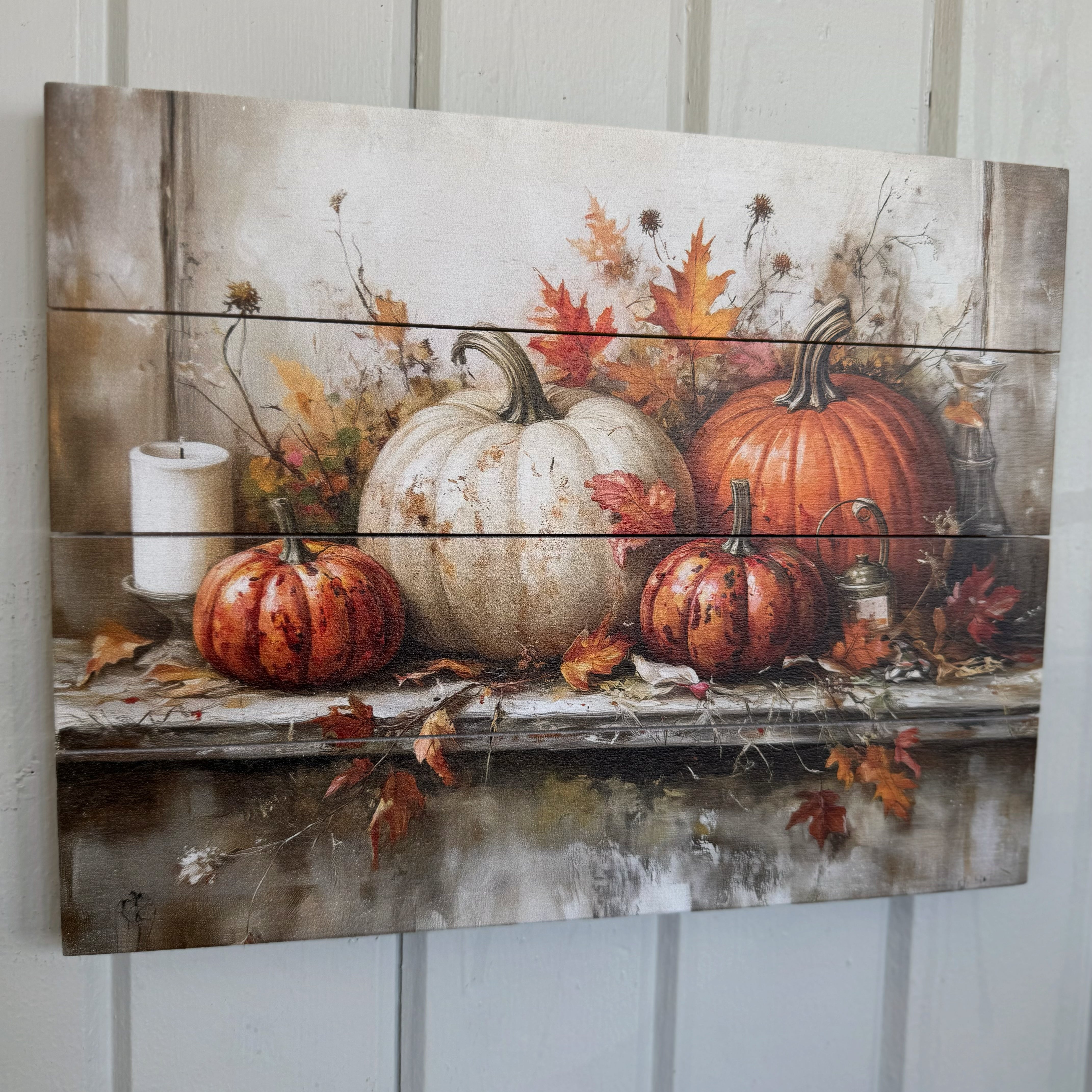Autumn Pumpkin Florals - Pallet Sign