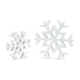 White Wood Snowflakes | Set of 2