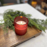4" Red Dotted Glass 3D Flame Candle