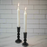 Black Ball Taper Candle Holders | Set of 2