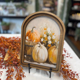 Arch Top Pumpkin Bucket Framed Art: 8.5x11”