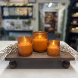 3.25" Sienna Dotted Glass 3D Flame Candle
