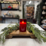 3” x 5” Red Glass Moving Flame Candle