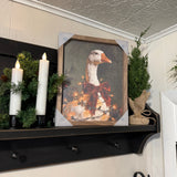 Christmas Goose with Velvet Bow - Sign
