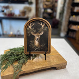 Arch Top Wreath Deer Framed Art: 6x8"