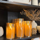 Amber Glass Jar Candle Set | 3" diameter