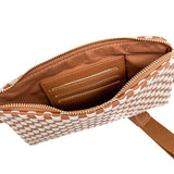 Emma Woven Clutch Wristlet - Brown Checkered