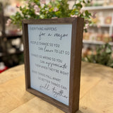 8x10 Everything Happens for a Reason- Sign