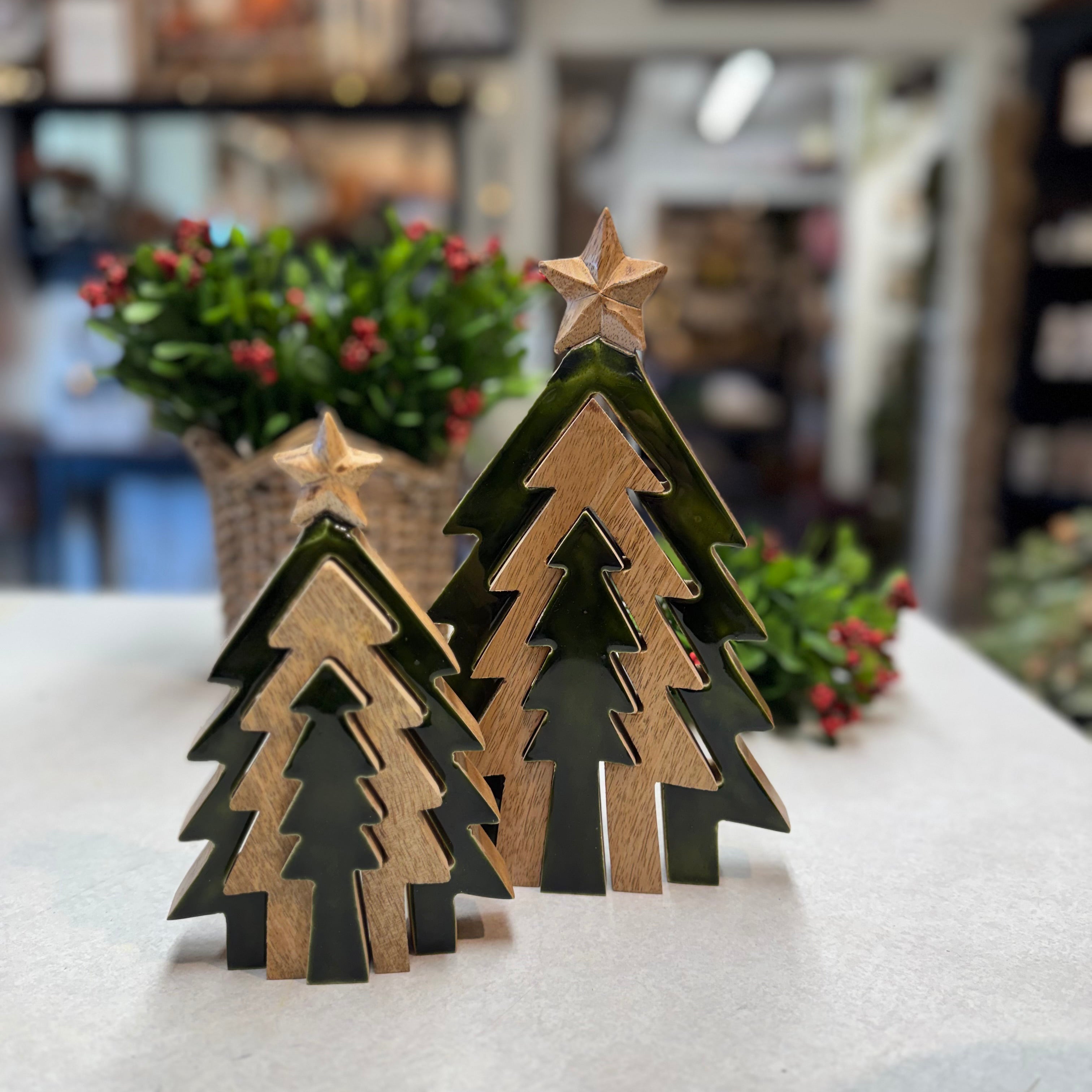 Green and Wood Nesting Trees | Small
