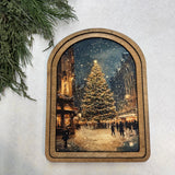 Arch Top Christmas Tree Main Street Framed Art: 8.25x11"