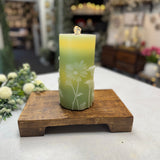 Green Daisy Fountain Candle
