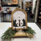 Arch Top Christmas Church Framed Art : 8.25x11"