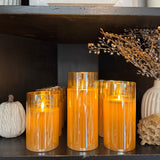 Amber Glass Jar Candle Set | 3" diameter