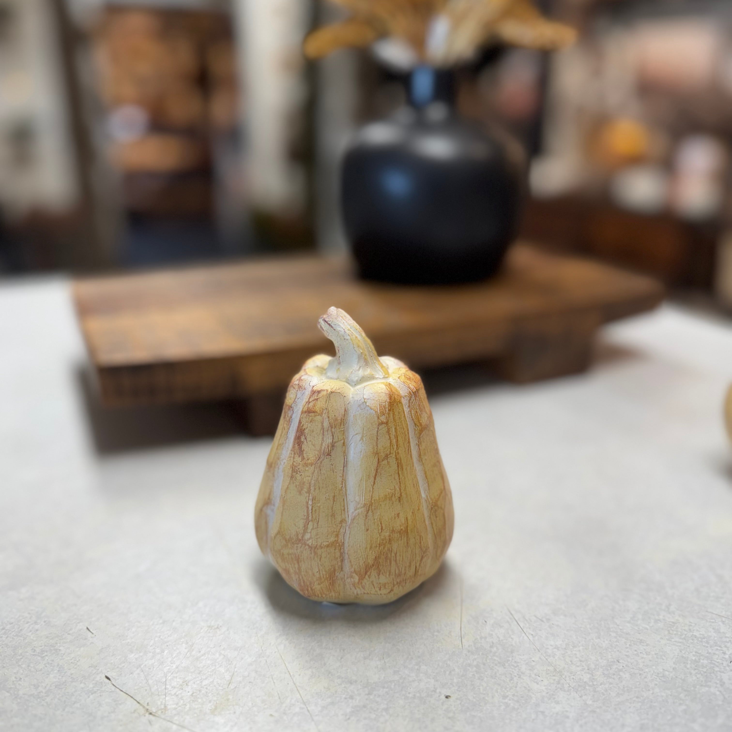 Carved Wood Look Pumpkins | 2 Styles