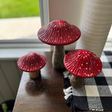 Mango Wood Mushrooms | Set of 3