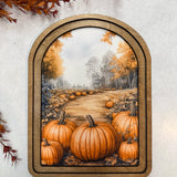 Arch Top Pumpkin Path Framed Art: 8.5x11”