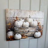 Rustic White Pumpkins - Pallet Sign