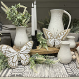 Whitewashed Standing Butterflies | 2 assorted