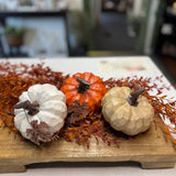Carved Rustic Pumpkin | Set of 3