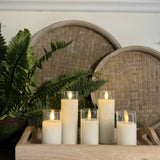 Glass Ivory Pillar Candle