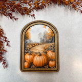Arch Top Pumpkin Path Framed Art: 6x8”