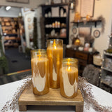 Amber Glass Jar Candle Set | 4" diameter