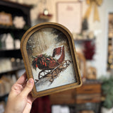 Arch Top Vintage Sleigh Framed Art: 6x8"