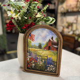 Arch Top Patriotic Farm Framed Art : 8.25x11"