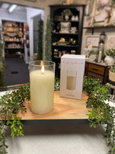 Load image into Gallery viewer, Glass Ivory Pillar Candle | 2 sizes
