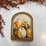 Arch Top Pumpkin Bucket Framed Art: 6x8”