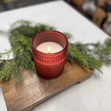 5” Red Dotted Glass 3D Flame Candle