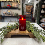 3” x 6” Red Glass Moving Flame Candle