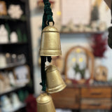 Vintage Bell Cluster with Green Velvet Ribbon